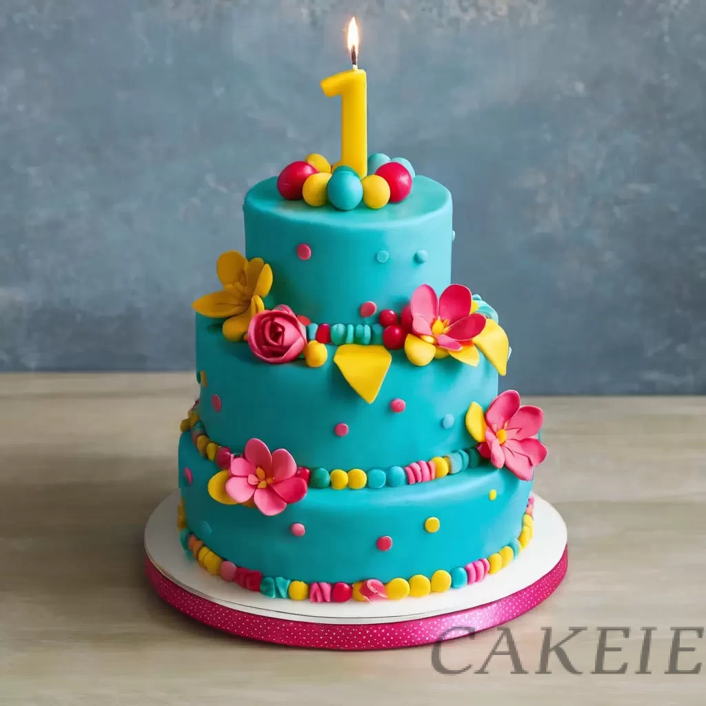 First Birthday Fondant Cake